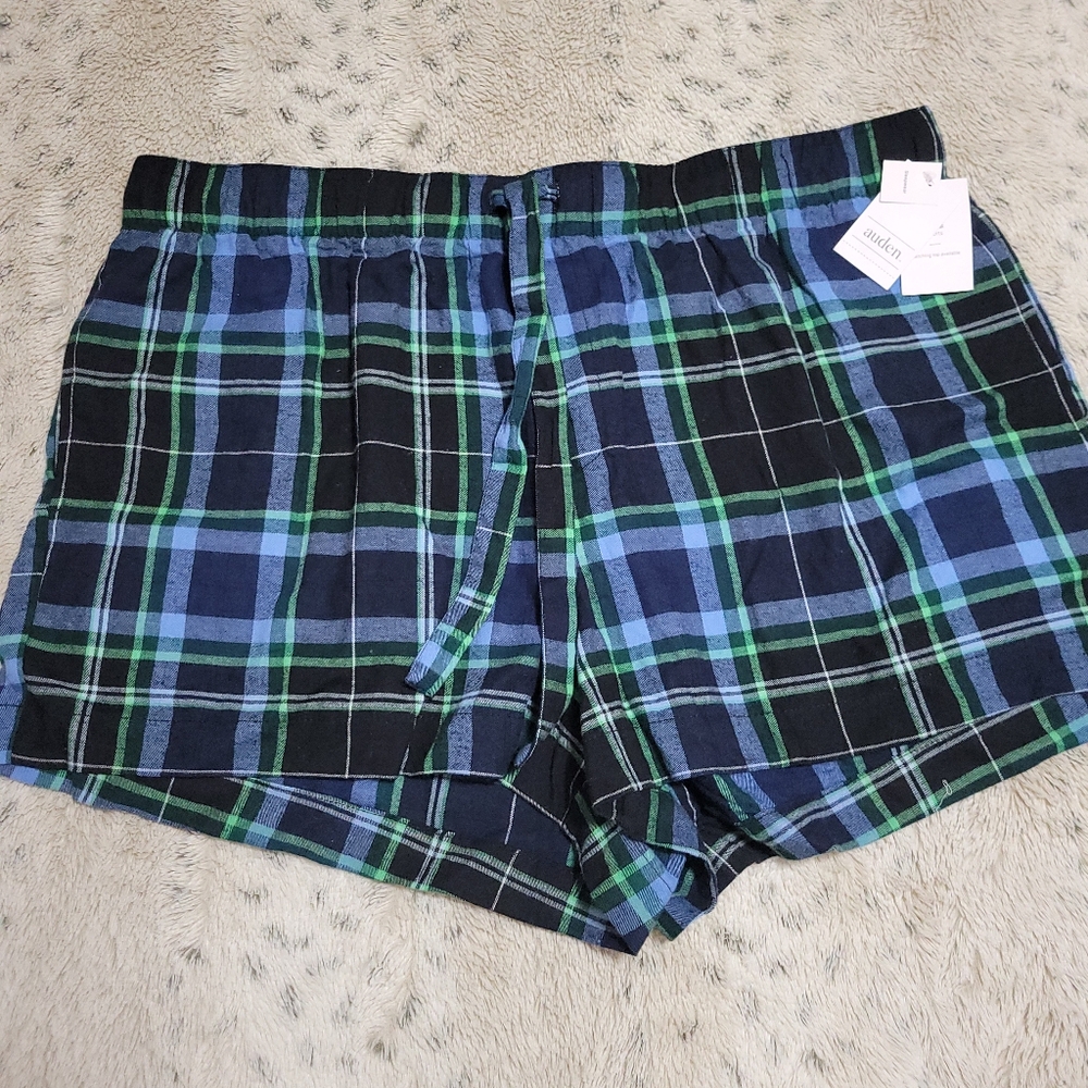 Plaid Shorts in Blue and Green